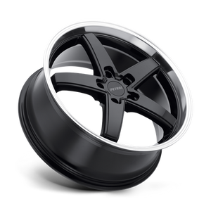 Petrol P1B Gloss Black W/ Mach Cut Lip 19x8 +40 5x114.3mm 76.1mm