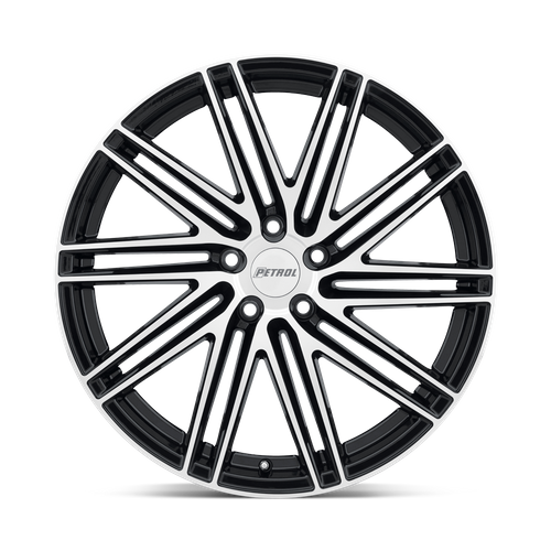 Petrol P1C Gloss Black W/ Mach Cut Face 20x8.5 +35 5x120mm 76.1mm