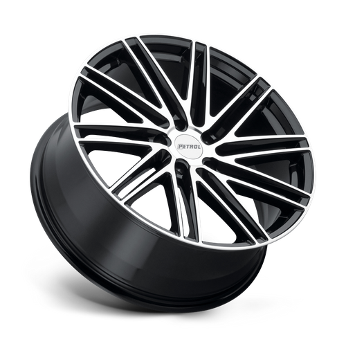 Petrol P1C Gloss Black W/ Mach Cut Face 18x8 +40 5x112mm 72.1mm - Wheelwiz
