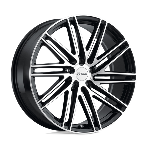 Petrol P1C Gloss Black W/ Mach Cut Face 18x8 +40 5x114.3mm 76.1mm