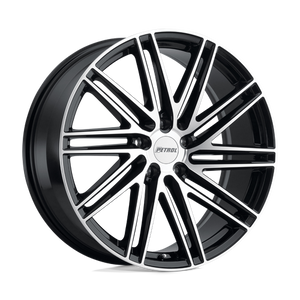 Petrol P1C Gloss Black W/ Mach Cut Face 20x8.5 +35 5x120mm 76.1mm