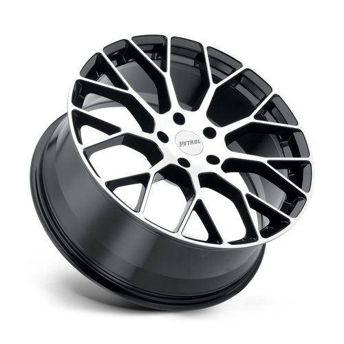 Petrol P2B Gloss Black W/ Mach Cut Face 18x8 +40 5x112mm 72.1mm