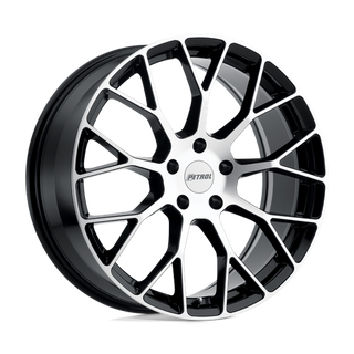 Petrol P2B Gloss Black W/ Mach Cut Face 18x8 +40 5x114.3mm 76.1mm