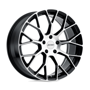 Petrol P2B Gloss Black W/ Mach Cut Face 18x8 +40 5x108mm 72.1mm
