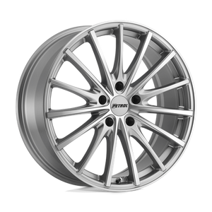 Petrol P3A Silver W/ Machined Cut Face 17x8 +40 5x112mm 72.1mm