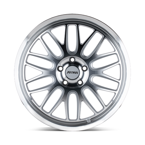 Petrol P4C Silver W/ Machined Face &amp; Lip 20x8.5 +40 5x114.3mm 76.1mm