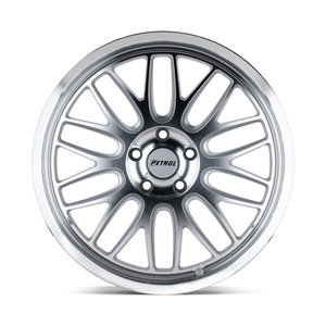 Petrol P4C Silver W/ Machined Face & Lip 20x8.5 +40 5x114.3mm 76.1mm