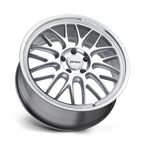Petrol P4C Silver W/ Machined Face &amp; Lip 18x8 +40 5x114.3mm 76.1mm