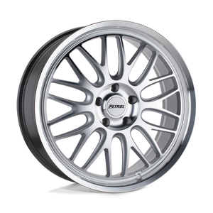 Petrol P4C Silver W/ Machined Face & Lip 20x8.5 +40 5x114.3mm 76.1mm