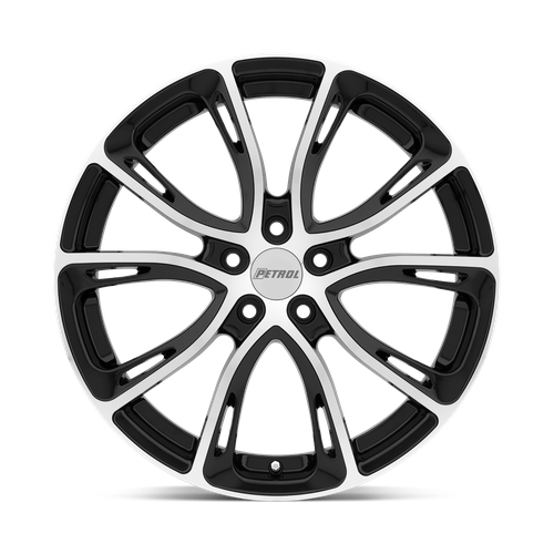 Petrol P5A Gloss Black W/ Mach Cut Face 19x8 +40 5x112mm 72.1mm - Wheelwiz