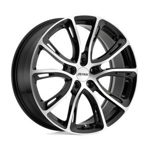 Petrol P5A Gloss Black W/ Mach Cut Face 19x8 +40 5x112mm 72.1mm - Wheelwiz