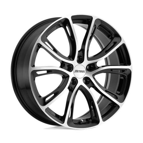 Petrol P5A Gloss Black W/ Mach Cut Face 19x8 +40 5x110mm 72.1mm - Wheelwiz