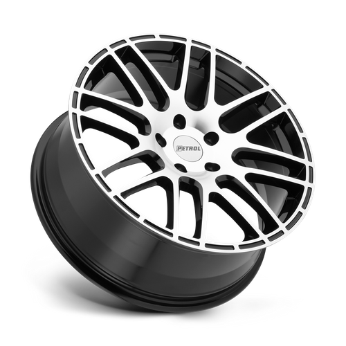 Petrol P6A Gloss Black W/ Mach Cut Face 18x8 +40 5x112mm 72.1mm - Wheelwiz
