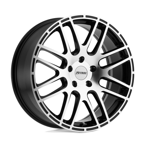 Petrol P6A Gloss Black W/ Mach Cut Face 17x7.5 +40 5x112mm 72.1mm