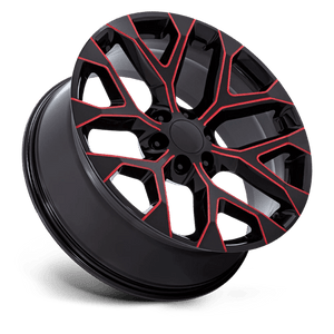 OE Creations PR177 Gloss Black Red Milled 24x10 +24 6x139.7mm 78.1mm - Wheelwiz