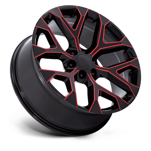OE Creations PR177 Gloss Black Red Milled 22x9 +24 6x139.7mm 78.1mm