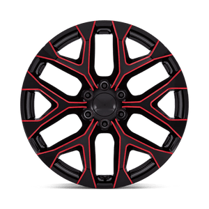 OE Creations PR177 Gloss Black Red Milled 26x10 +24 6x139.7mm 78.1mm