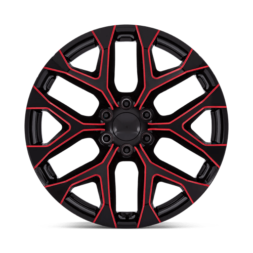 OE Creations PR177 Gloss Black Red Milled 24x10 +24 6x139.7mm 78.1mm - Wheelwiz