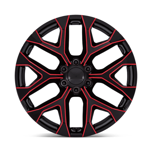 OE Creations PR177 Gloss Black Red Milled 22x9 +24 6x139.7mm 78.1mm