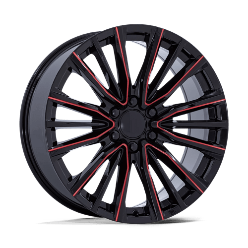 OE Creations PR223 Gloss Black Milled Red 24x10 +28 6x139.7mm 78.1mm