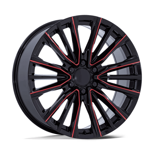 OE Creations PR223 Gloss Black Milled W/ Red Tint 22x9 +28 6x139.7mm 78.1mm