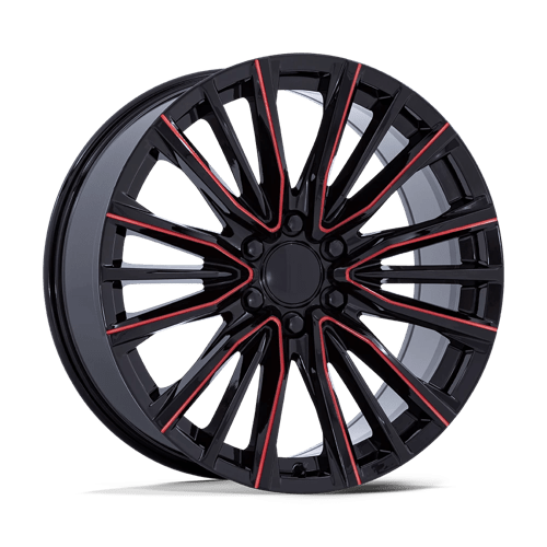 OE Creations PR223 Gloss Black Milled Red 24x10 +28 6x139.7mm 78.1mm - Wheelwiz
