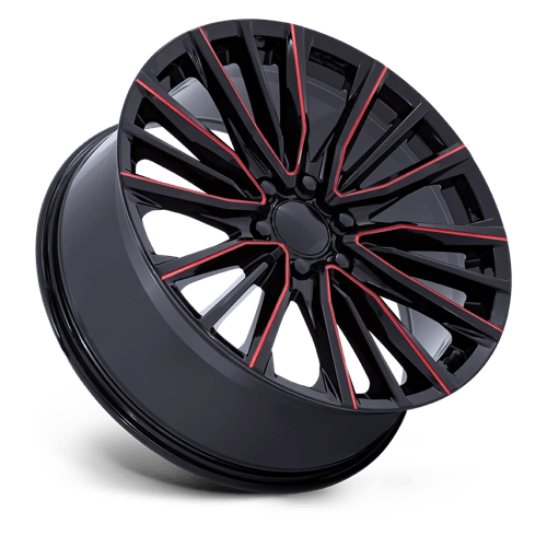OE Creations PR223 Gloss Black Milled Red 26x10 +28 6x139.7mm 78.1mm - Wheelwiz