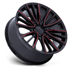 OE Creations PR223 Gloss Black Milled Red 22x9 +28 6x139.7mm 78.1mm