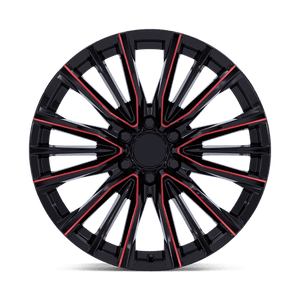 OE Creations PR223 Gloss Black Milled Red 26x10 +28 6x139.7mm 78.1mm