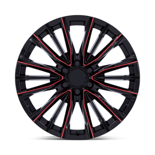 OE Creations PR223 Gloss Black Milled Red 24x10 +28 6x139.7mm 78.1mm