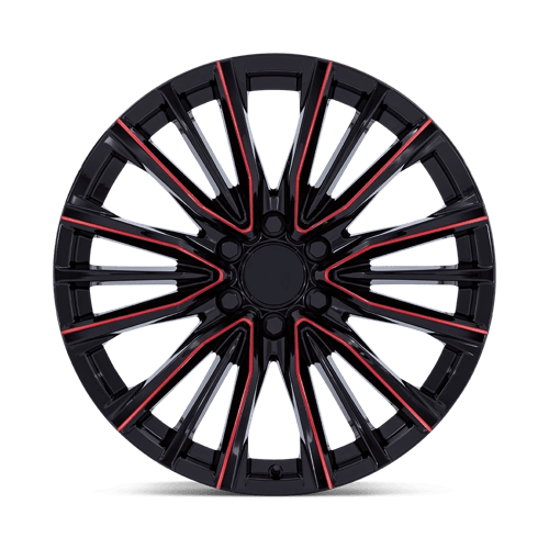 OE Creations PR223 Gloss Black Milled W/ Red Tint 24x10 +28 6x139.7mm 78.1mm