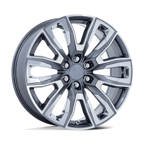 OE Creations PR225 Gloss Gunmetal Mach W/ Chr Acc 22x9 +28 6x139.7mm 78.1mm