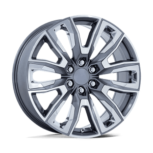 OE Creations PR225 Gloss Gunmetal Mach W/ Chr Acc 22x9 +28 6x139.7mm 78.1mm