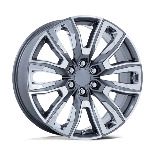 OE Creations PR225 Gloss Gunmetal Mach W/ Chr Acc 24x10 +31 6x139.7mm 78.1mm