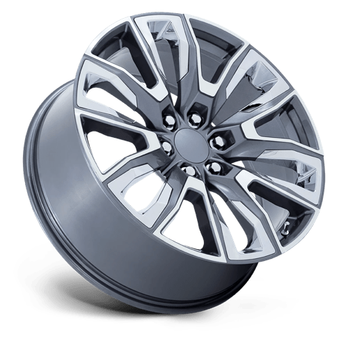 OE Creations PR225 Gloss Gunmetal Mach W/ Chr Acc 22x9 +28 6x139.7mm 78.1mm
