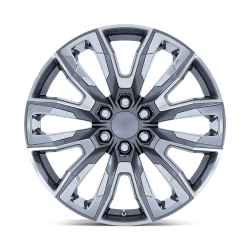 OE Creations PR225 Gloss Gunmetal Mach W/ Chr Acc 22x9 +28 6x139.7mm 78.1mm