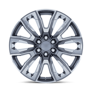 OE Creations PR225 Gloss Gunmetal Mach W/ Chr Acc 24x10 +31 6x139.7mm 78.1mm
