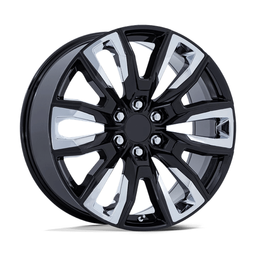 OE Creations PR225 Gloss Black W/ Chrome Accents 22x9 +28 6x139.7mm 78.1mm
