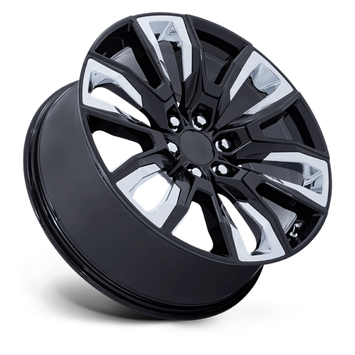 OE Creations PR225 Gloss Black W/ Chrome Accents 22x9 +28 6x139.7mm 78.1mm