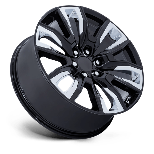 OE Creations PR225 Gloss Black W/ Chrome Accents 24x10 +31 6x139.7mm 78.1mm - Wheelwiz