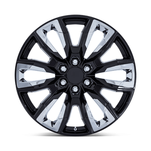 OE Creations PR225 Gloss Black W/ Chrome Accents 22x9 +28 6x139.7mm 78.1mm - Wheelwiz