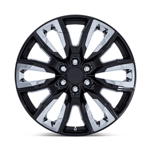 OE Creations PR225 Gloss Black W/ Chrome Accents 22x9 +28 6x139.7mm 78.1mm - Wheelwiz