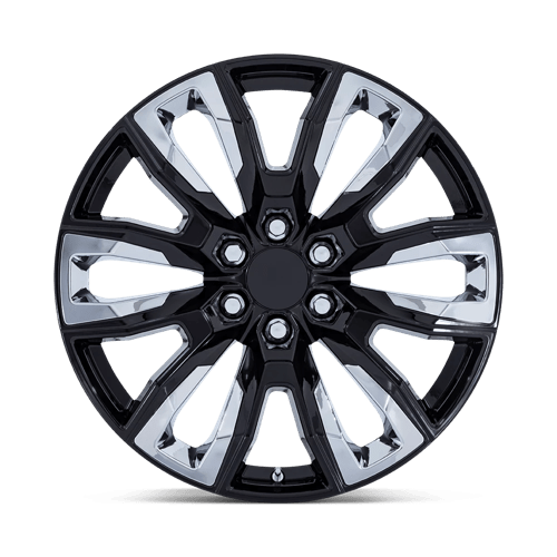 OE Creations PR225 Gloss Black W/ Chrome Accents 24x10 +31 6x139.7mm 78.1mm - Wheelwiz