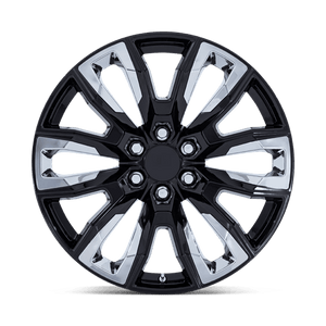 OE Creations PR225 Gloss Black W/ Chrome Accents 24x10 +31 6x139.7mm 78.1mm - Wheelwiz