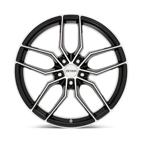 Petrol P5C Gloss Black W/ Mach Cut Face 20x8.5 +40 5x108mm 72.1mm - Wheelwiz