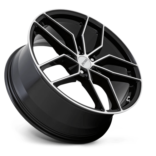 Petrol P5C Gloss Black W/ Mach Cut Face 19x8 +40 5x112mm 66.6mm - Wheelwiz