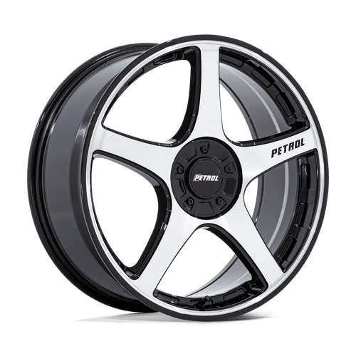Petrol PE003 P2E Gloss Black W/ Machined Face 18x8 +40 5x108|5x114.3mm 72.6mm - Wheelwiz