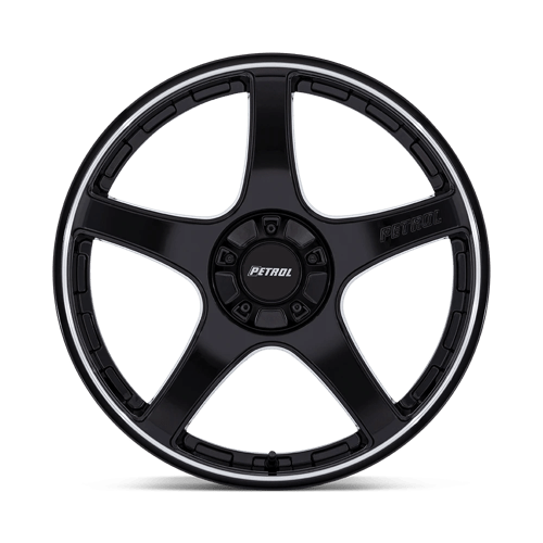 Petrol PE003 P2E Gloss Black W/ Machined Lip 17x8 +35 5x100|5x120mm 72.6mm