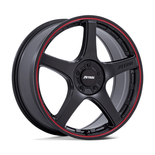 Petrol PE003 P2E Matte Black W/ Red Lip 17x8 +40 5x108|5x114.3mm 72.6mm