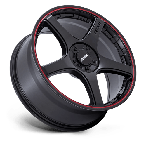 Petrol PE003 P2E Matte Black W/ Red Lip 20x8.5 +35 5x112|5x120mm 74.1mm - Wheelwiz
